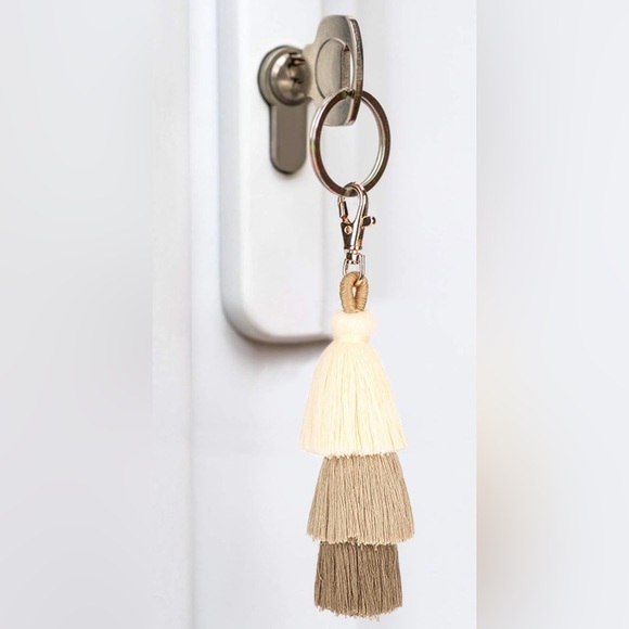 BOHO Tassel Charm/Keychain for Purse 👜 Coffee Colors - Picture 5 of 8